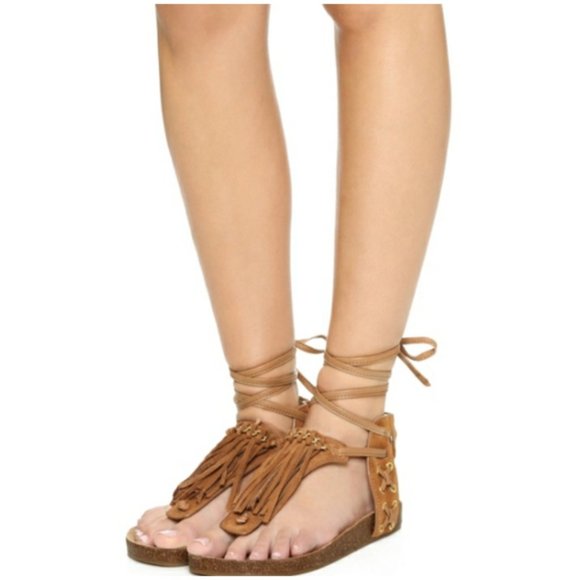 Sam Edelman Kyra Gladiator Boho Fringe Sandal  - Picture 1 of 16